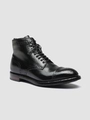 オフィチーネクリエイティブ メンズ シューズ ブーツ・レインブーツ アンクル レザー Officine Creative Temple 004 Black Leather Ankle Boot Bla