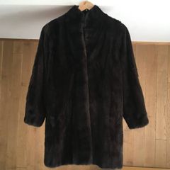 美品 Drawerドゥロワー ウール カシミヤ ノーカラーコート ブラック 36