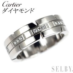 カルティエ K18WG ダイヤモンド リング タンクフランセーズ SM 52号