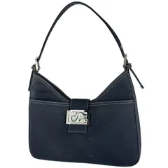 フェンディ FENDI ショルダーバッグ キャンバス ネイビー レディース 【中古】