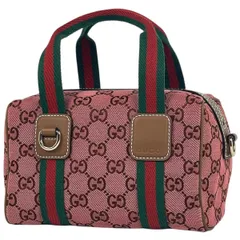 グッチ GUCCI ハンドバッグ 2WAY GG柄 シェリーライン ウェブ GGキャンバス ピンク 856055 レディース 【中古】