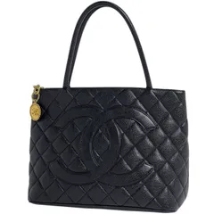 シャネル CHANEL トートバッグ 復刻トート ココマーク キャビアスキン ブラック A01804 レディース 【中古】