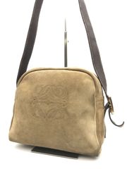 LOEWE　ロエベ　ショルダーバッグ　アナグラム　ワンショルダー　ミニ　スエード　肩掛け　ライトブラウン系　767
