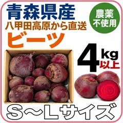 【青森県　南八甲田高原産⛰️】Ｓサイズ〜Lサイズ　甘いビーツ　4kg以上　 農薬不使用／有機肥料栽培 セール
