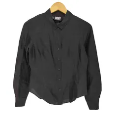 ダナキャランニューヨーク DKNY 香港製 OLD オープンカラーシルクシャツ レディース JPN:2