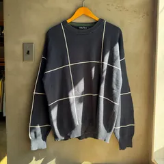 90s NAUTICA ノーティカ コットンニット セーター チェック柄 L
