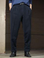 보스 HUGO BOSS 2tuck virgin wool slacks navy 보스 휴고 보스 버진 울 2 택 와이드 테이퍼드 슬랙스 W33 짙은 감색 네이비