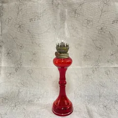 北一硝子 KITAICHI GLASS オイルランプ 赤 ガラスランプ アンティーク インテリア K-22