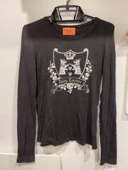 USA製 ジューシークチュール 長袖Tシャツ テリア 王冠 黒 S Y2K