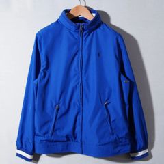 ポロラルフローレン POLO RALPH LAUREN コットンライニング ナイロンジャケット XL ブルー ロゴ刺繍 ストリート オーバーサイズ 古着 f1007