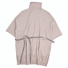 極美品 ブルネロクチネリ Brunello Cucinelli ニット セーター カシミヤ タートルネック モニーレ ショートスリーブ 半袖 トップス イタリア製 レディース S ベージュ 古着