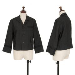 トリコ 꼼데가르송 tricot COMME des GARCONSシワ加工ウールレーヨンジャケット チャコールM