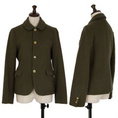 컴콤 꼼데가르송 COMME des GARCONS 버튼 디자인 울 라운드 칼라 재킷 카키 S