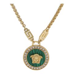 中古】 VERSACE ヴェルサーチ メデューサ ラインストーン ネックレス