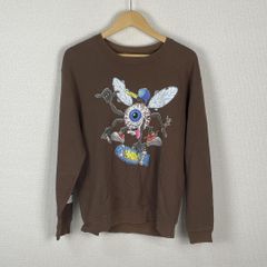 MISHKA ミシカ スウェット ビッグプリント 袖プリント コットン100% ブラウン M メンズ 古着 ストリート