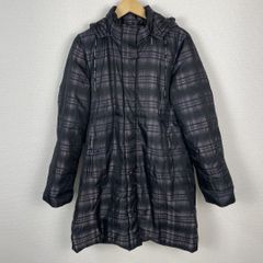 BALMAIN バルマン ダウンコート チェック シルク100% M レディース 古着 クラシック