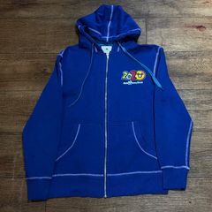 Disney Parks ディズニー 2020 ミッキー 総柄プリント ジップパーカー 青 S