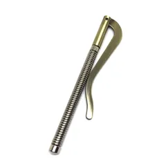 【新品】 wumio 札ばさみ 金具 長さ8cm アンティークゴールド レザークラフト 折りたたみ財布のマネークリップ 金具の交換・修理にも