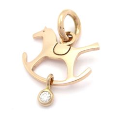 HERMES(エルメス) ペンダントトップ美品 ダダ K18PG×ダイヤモンド 1Pダイヤ/ダイヤ約0.02カラット/木馬