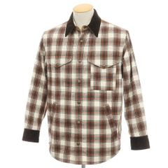 【中古】ジュンヤワタナベ マン JUNYA WATANABE MAN × FILSON 2025年秋冬 チェック コーデュロイ 切替 カジュアルシャツ ブラウンxホワイト【サイズXS】【メンズ】