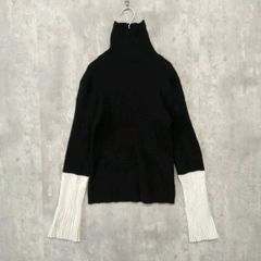 Re:EDIT リエディ フレアスリーブリブニットトップ サイズL ブラック系 ラ・ヴェリタ古着 260831-3059 レディース 秋冬 タートルネック ハイネック バイカラー