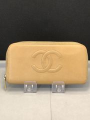 CHANEL シャネル 長財布 ココマーク ラウンドファスナー キャビアスキン ベージュ系 3618