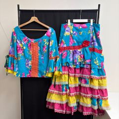 HERMOSA】フラメンコ衣装 スカート ファルダ 柄物 フリル ドット