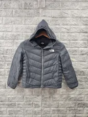 THE NORTH FACE ザノースフェイス キッズ フード ダウン ジャケット グレー サイズ 140