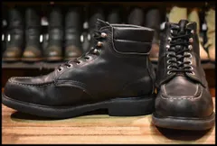 【9E 良品 羽タグ 97年】レッドウィング 8133 スーパーソール 黒 ブラッククローム モックトゥ レースアップ ブーツ redwing HOPESMORE【GJ191】