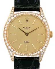 【オーバーホール済み】ROLEX ロレックス 3800 チェリーニ K18YG Cal1601 アフターダイヤ 手巻き シャンパン文字盤 レディース