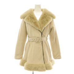 ダーリッチ Darich 23AW ファーボリュームフレアコート アウター ミドル丈 ベルト付き フェイクファー F ライトベージュ CX ■OS