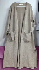 ベージュ ロングカーディガンコート