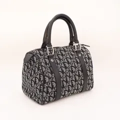 クリスチャンディオール Christian Dior トロッター ハンドバッグ ブラック ジャガード ミニボストン