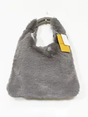 美品 GUSCIO グッシオ ファー トライアングル トート バッグ グレー  ◆■レディース