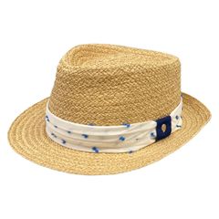 HELEN KAMINSKI(ヘレンカミンスキー) ハット ONE SIZE美品 ベージュ×白×ブルー