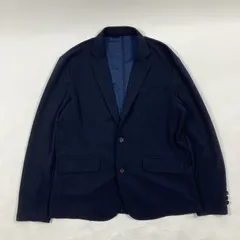 ★ nano universe ナノユニバース テーラードジャケット アウター ビジネス オフィス 紳士服 無地 ネイビー L メンズ