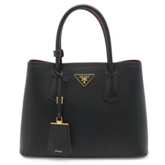 PRADA プラダ ダブル ドゥーブレ スモールバッグ ハンドバッグ バイカラー レザー NERO 黒 ブラック 国内ブティック購入品 ショルダー欠品 1BG887