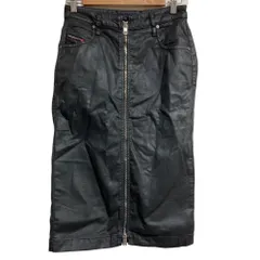DIESEL ディーゼル D ELBEE NE フロントジップ タイトスカート サイズ27 ブラック レディース 春 夏 秋 冬 中古 古着 USED 美品