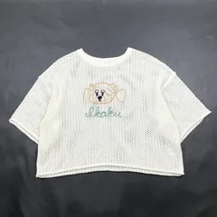 ★ graniph グラニフ イカク ウォッシャブルメッシュニットTシャツ 半袖トップス ホワイト FREE レディース