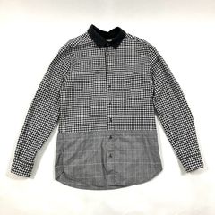 ANDREA POMPILIO ONITSUKA TIGER オニツカタイガー 長袖シャツ トップス チェック 切り替え デザイン コットン ブラック M メンズ