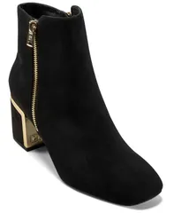 ダナ キャラン ニューヨーク レディース シューズ ブーツ・レインブーツ ヒール DKNY Womens Kylah Block Heel Booties Black Suede ブラック