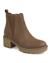 ミア レディース シューズ ブーツ・レインブーツ チェルシー ブーツ ヒール MIA Womens Paula Chelsea Stacked Heel Booties Cognac