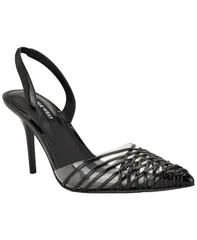 ナインウェスト レディース シューズ パンプス Nine West Womens Pemma Woven Slingback Stiletto Pumps Black PatentClear ブラック