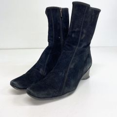 銀座ヨシノヤ Yoshinoya ショートブーツ 24.0cm ブラック 黒 サイドジップ 28271 レディース 靴 シューズ OZ02965