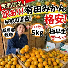 【送料無料】☆有田みかん 極早生 小粒 小玉 5㎏ ミカン 減農薬 訳あり 和歌山