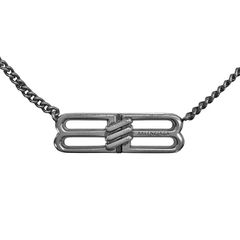 BALENCIAGA バレンシアガ BB ICON ネックレス 696223TZ99I0911 アイコン ロゴ モチーフ チェーン 真鍮 メタル シルバー メンズ レディース ユニセックス
