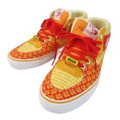 バンズ VANS × MOONEYES ムーンアイズ VANS HALF CAB ハーフキャブ 総柄 黄色 赤 30cm スニーカー シューズ 靴