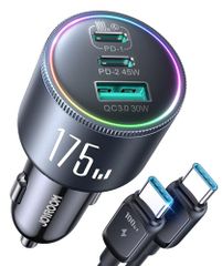 JOYROOM シガーソケット USB-C カーチャージャー 175W 【100W USB Cケーブル付き・急速充電】3ポート【PD 100W/45W+QC3.0】独立3チップ設計 多重保護 車載充電器 ノートPC/パソコン/MacBook/ be6270f8
