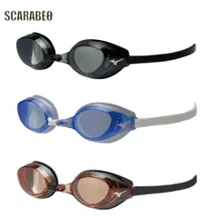 ミズノ アクセルアイ 競泳用ゴーグル クッション一体成型 FINA承認 ACCEL EYE レーシングゴーグル 曇り止め 日本製 n3jeb900 13：ブルー×クリア