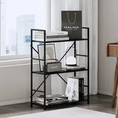 オープンシェルフ ラック 3段 収納 棚 幅58×奥行23×高さ80cm ディスプレイ オープンラック 収納棚 キッチンラック 木製ラック 飾り棚 本棚 大容量 寝室 組立簡単